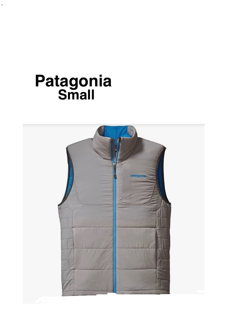 Patagonia Nano-Air® Vest SKU# 118030 
Gray blue men Small woman M ⭐️⭐️⭐️⭐️